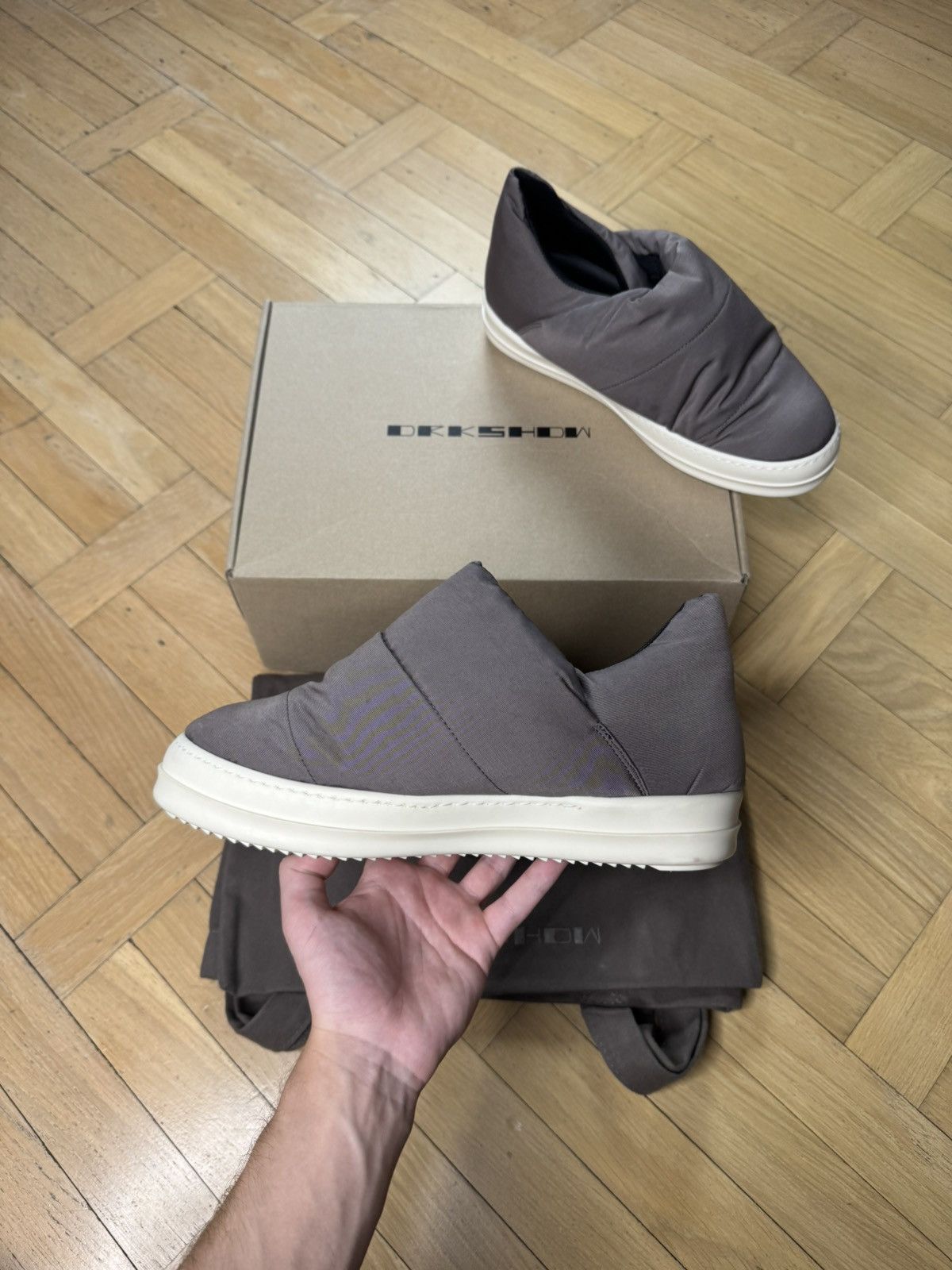 Rick Owens Drkshdw RICK OWENS DRKSHDW PUFFER RAMONES GRAY BROWN Size US 8 / EU 41 - 3 Thumbnail