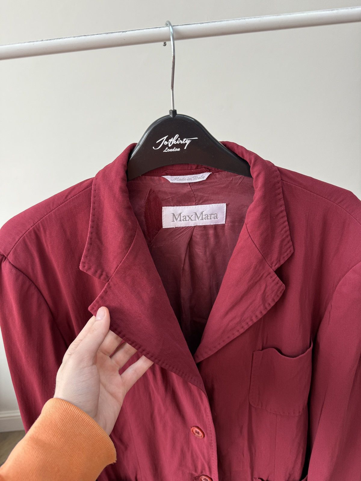 Max Mara Max Mara Women’s Burgundy Blazer Jacket Vintage 3 Button Size M / US 6-8 / IT 42-44 - 5 Thumbnail