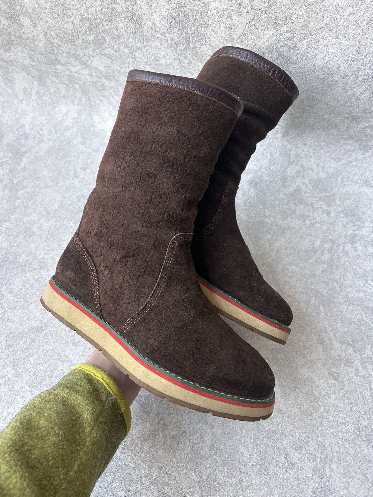 Gucci Gucci Monogram GG Ankle Boots Shoes Suede Leather Size US 7 / IT 37 - 1 Thumbnail