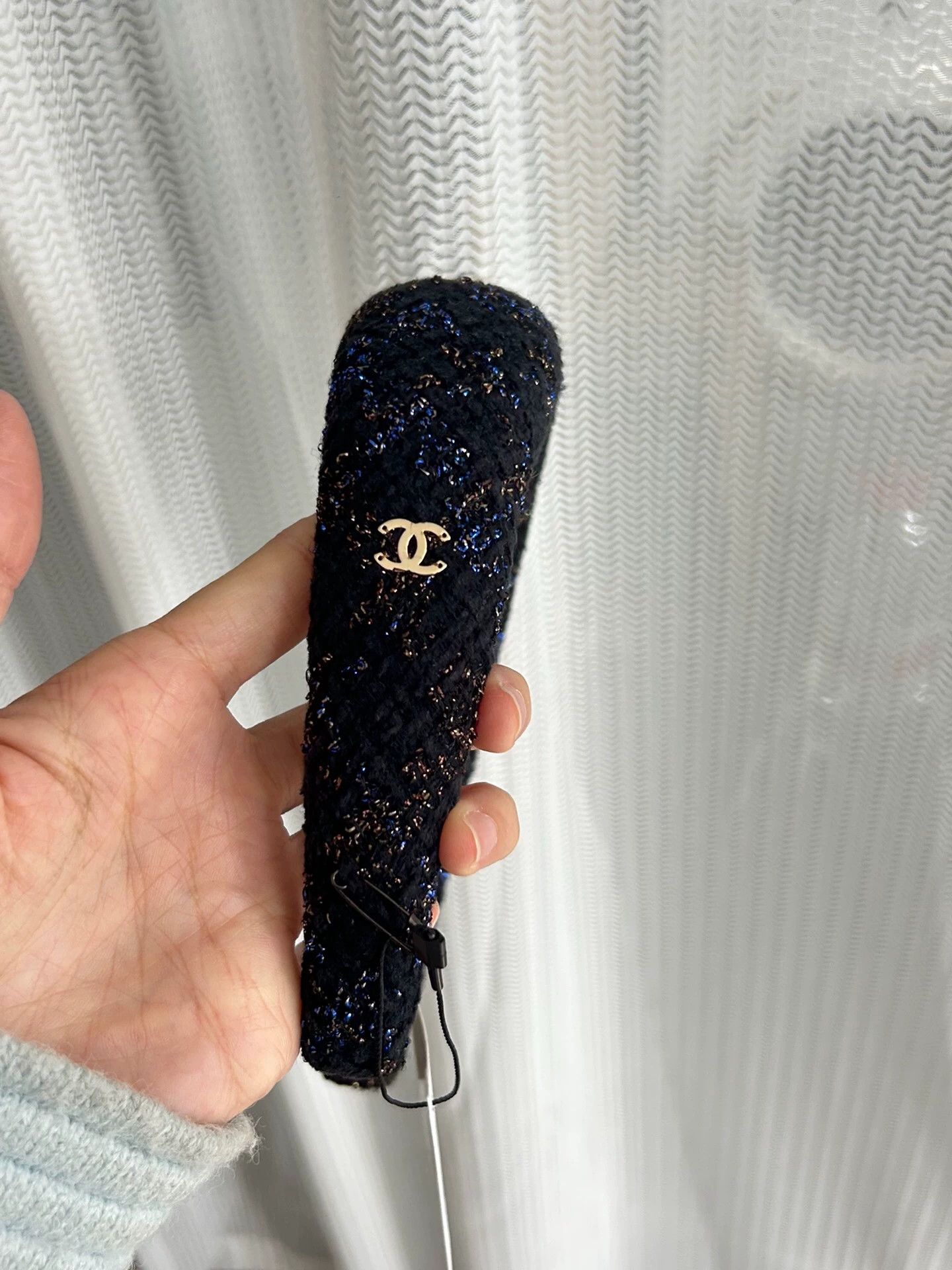 Chanel CHANEL 21K Black Tweed Headband Size ONE SIZE - 2 Thumbnail