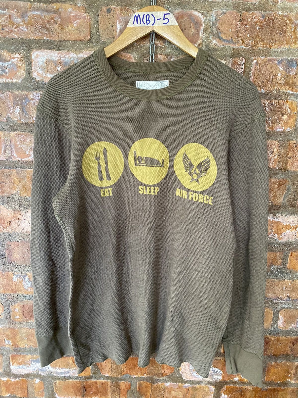 Buzz Rickson's 1990s Eat Sleep Air Force Thermal wafer STOP War Size US L / EU 52-54 / 3 - 2 Thumbnail