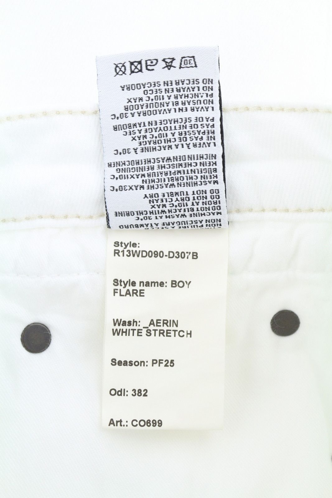 R13 BOY FLARE 31 Aerin White Stretch Zip Fly Denim Jeans 87162 Size 31" - 10 Thumbnail