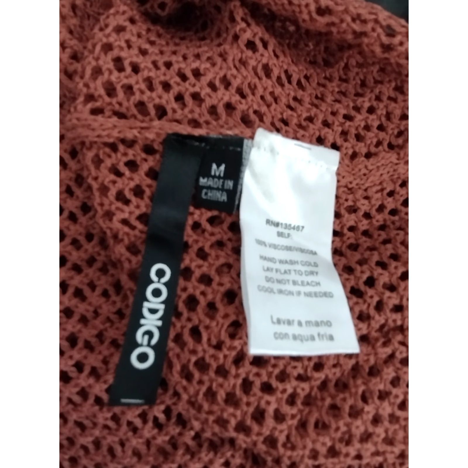 Vintage Codigo Crochet Long Knit Dress M Coral Sleeveless V-Neck Casual Bodycon Womens Shorten? Size M / US 6-8 / IT 42-44 - 5 Thumbnail
