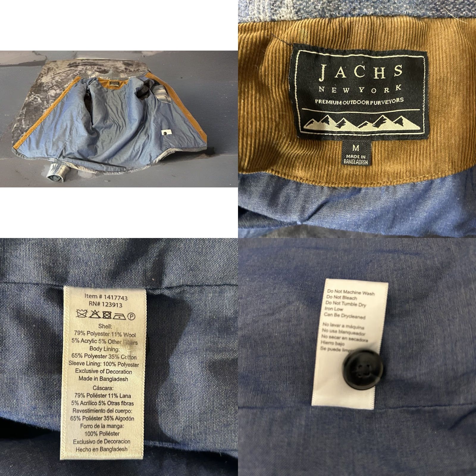 Vintage VINTAGE JACHS New York Wool Blend Shacket Men M Orange Aztec Blue Gray Lined Size US M / EU 48-50 / 2 - 11 Thumbnail