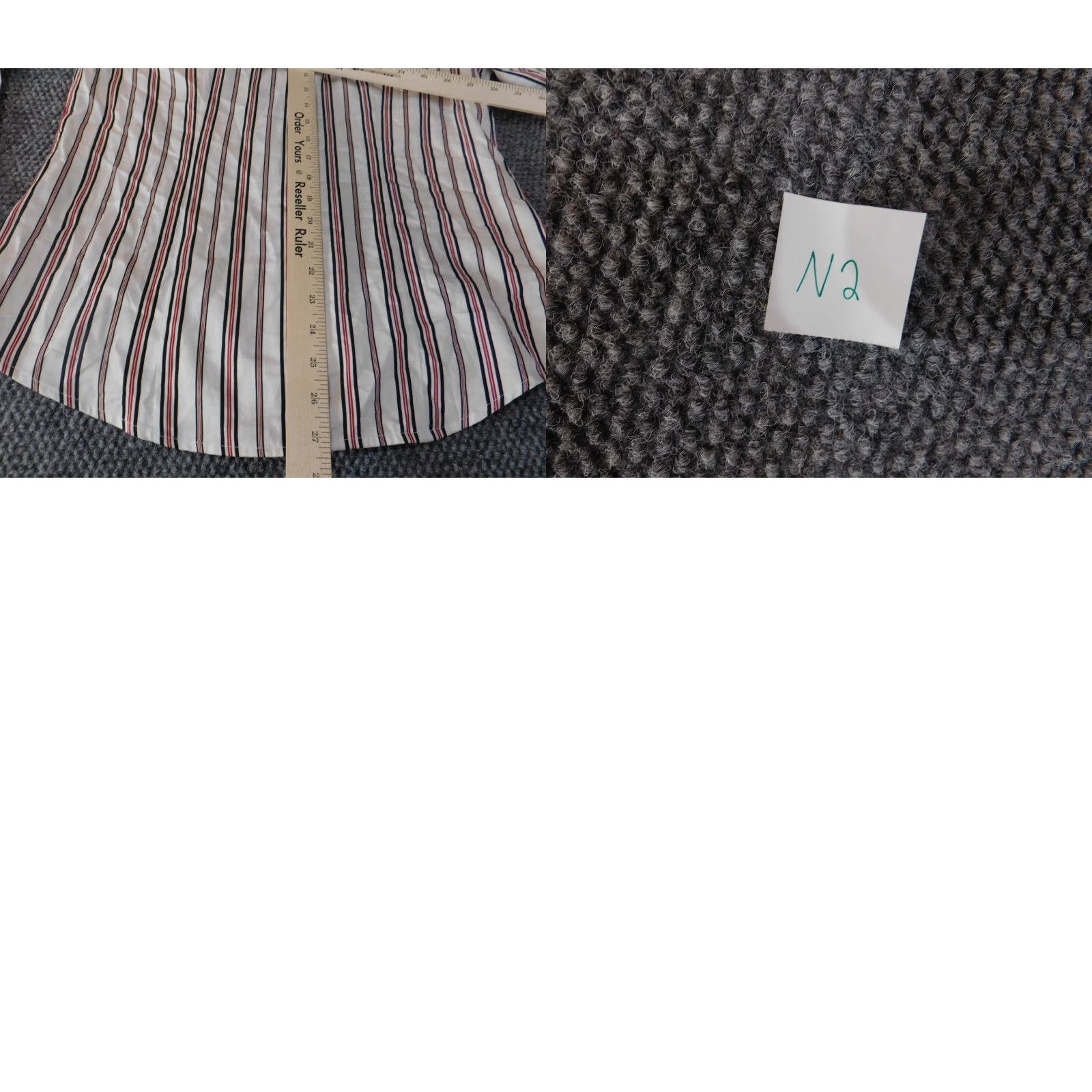 Jones New York Jones New York Button-Up Shirt White Striped Medium Women's Casual Classic Cotton Rayon Cap Sleeve Long Sleeve Regular Fit Shirt Size M / US 6-8 / IT 42-44 - 9 Thumbnail