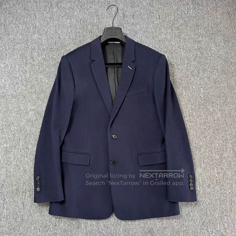 Dior Dior Dark night blue camel hair back decoration suit Size 50R - 1 Thumbnail