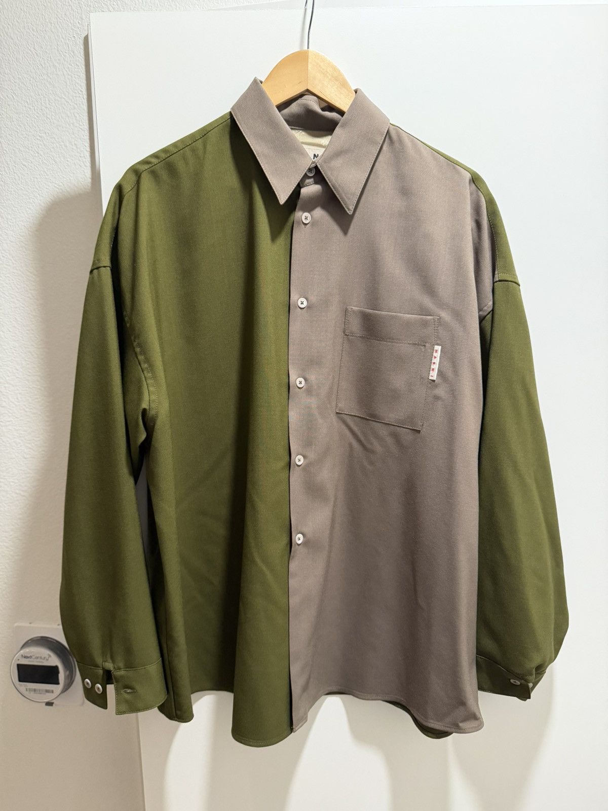 Marni Marni Oversized Ripstop Wool Shirt Size US S / EU 44-46 / 1 - 1 Thumbnail