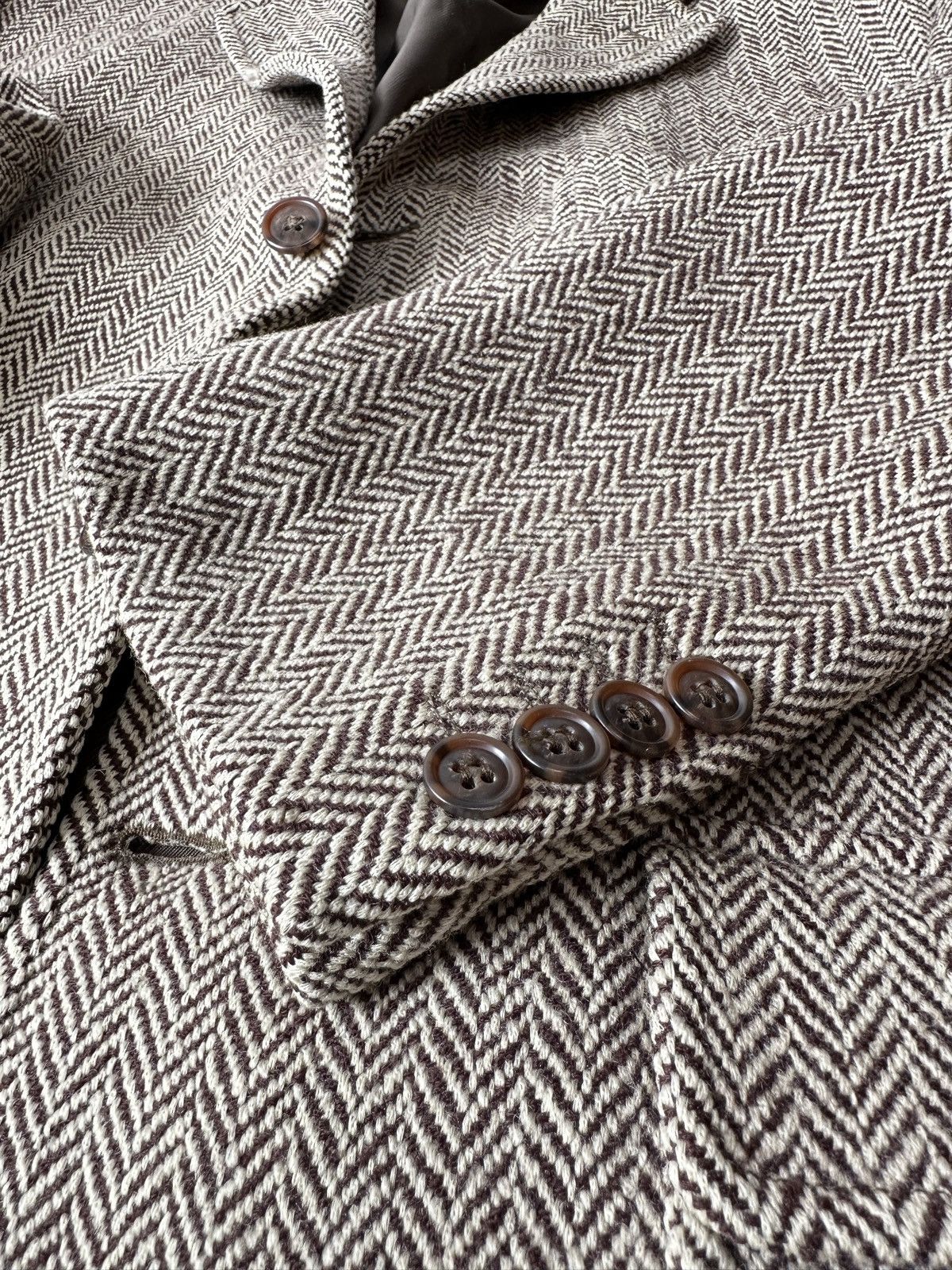 Ralph Lauren POLO RALPH LAUREN Herringbone Wool Tweed Jacket Blazer Coat Size 44R - 6 Thumbnail
