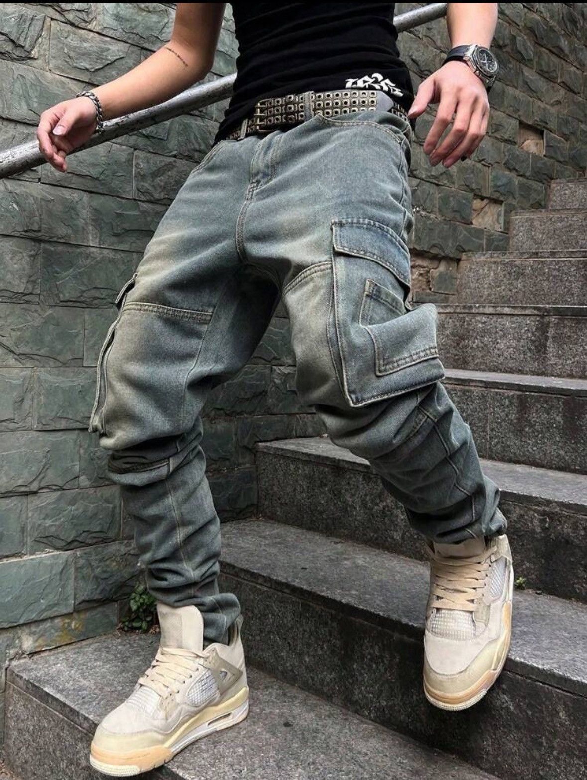 Other × Vintage Heavyweight Street Cargo Jeans Size US 40 / EU 56 - 4 Thumbnail