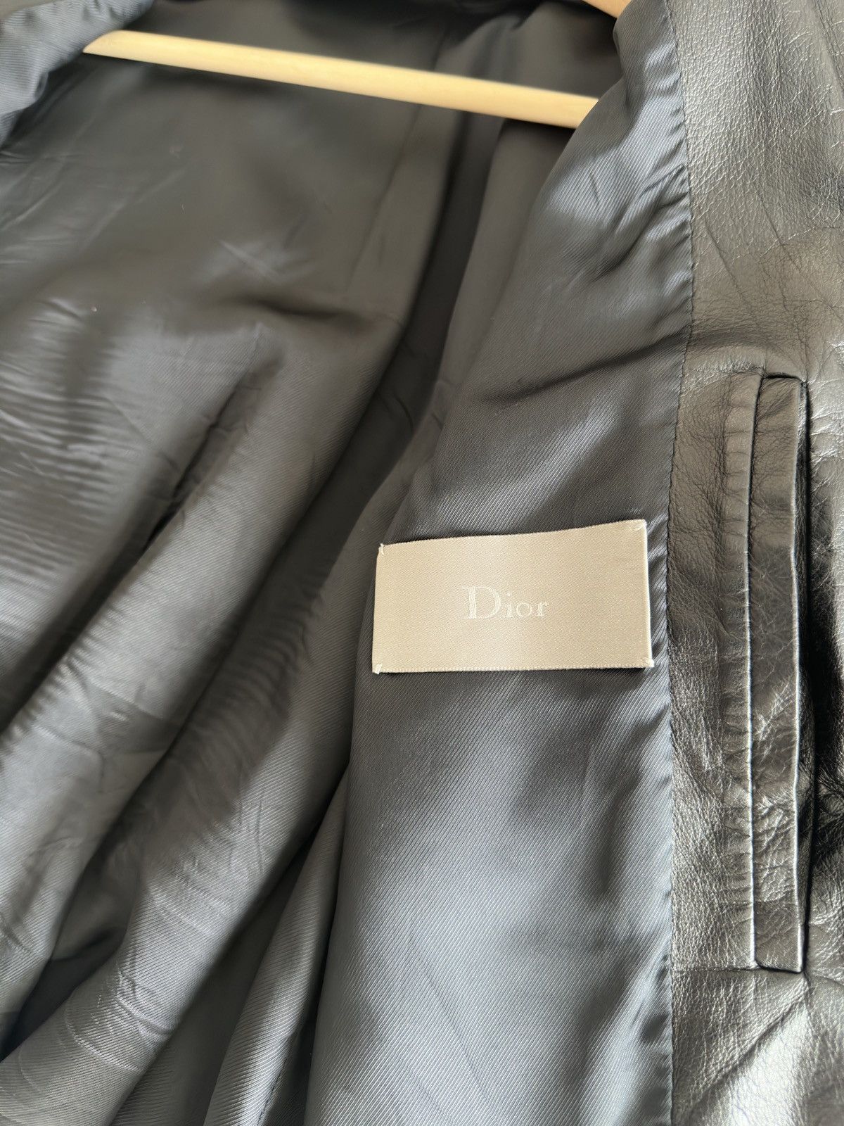 Dior × Hedi Slimane SS07 Dior Homme Leather Zip Bomber Jacket Size US S / EU 44-46 / 1 - 6 Thumbnail