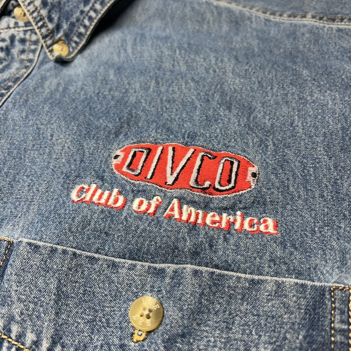 Lee × Vintage VTG Lee Denim Shirt Blue Button Down Embroidered Divco Size US XXL / EU 58 / 5 - 7 Thumbnail