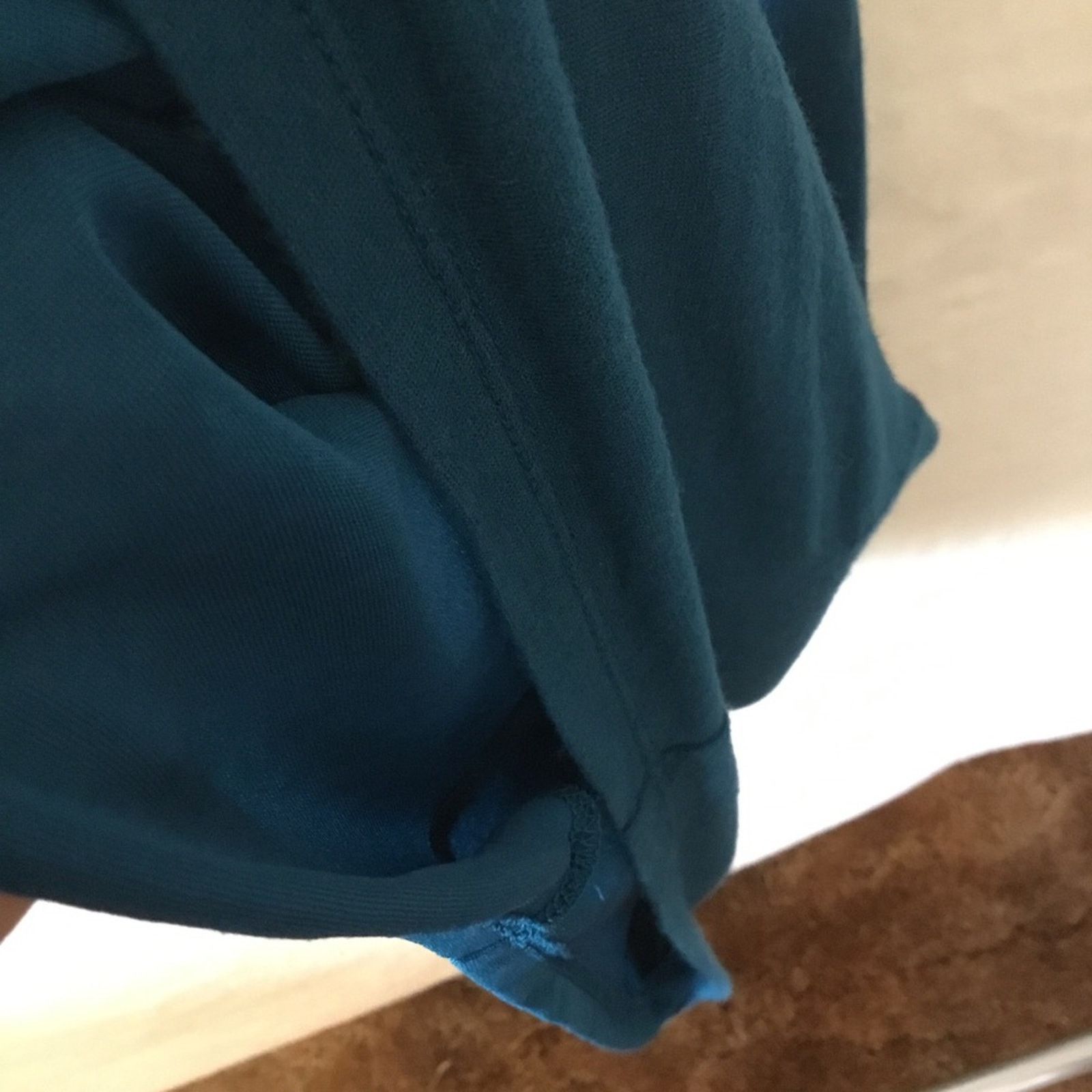 Loft LOFT Teal Wrap-Style Midi Dress Size S / US 4 / IT 40 - 5 Thumbnail