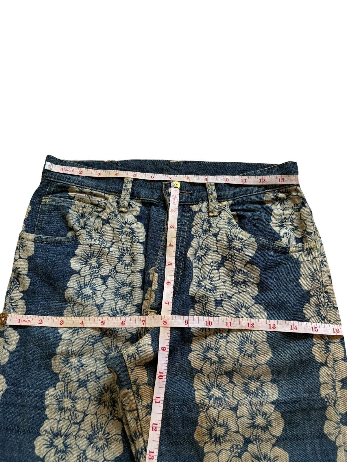 Hysteric Glamour Vintage Hysteric Glamour Mud Wash Flower Style Flare Jeans Size US 28 / EU 44 - 12 Thumbnail