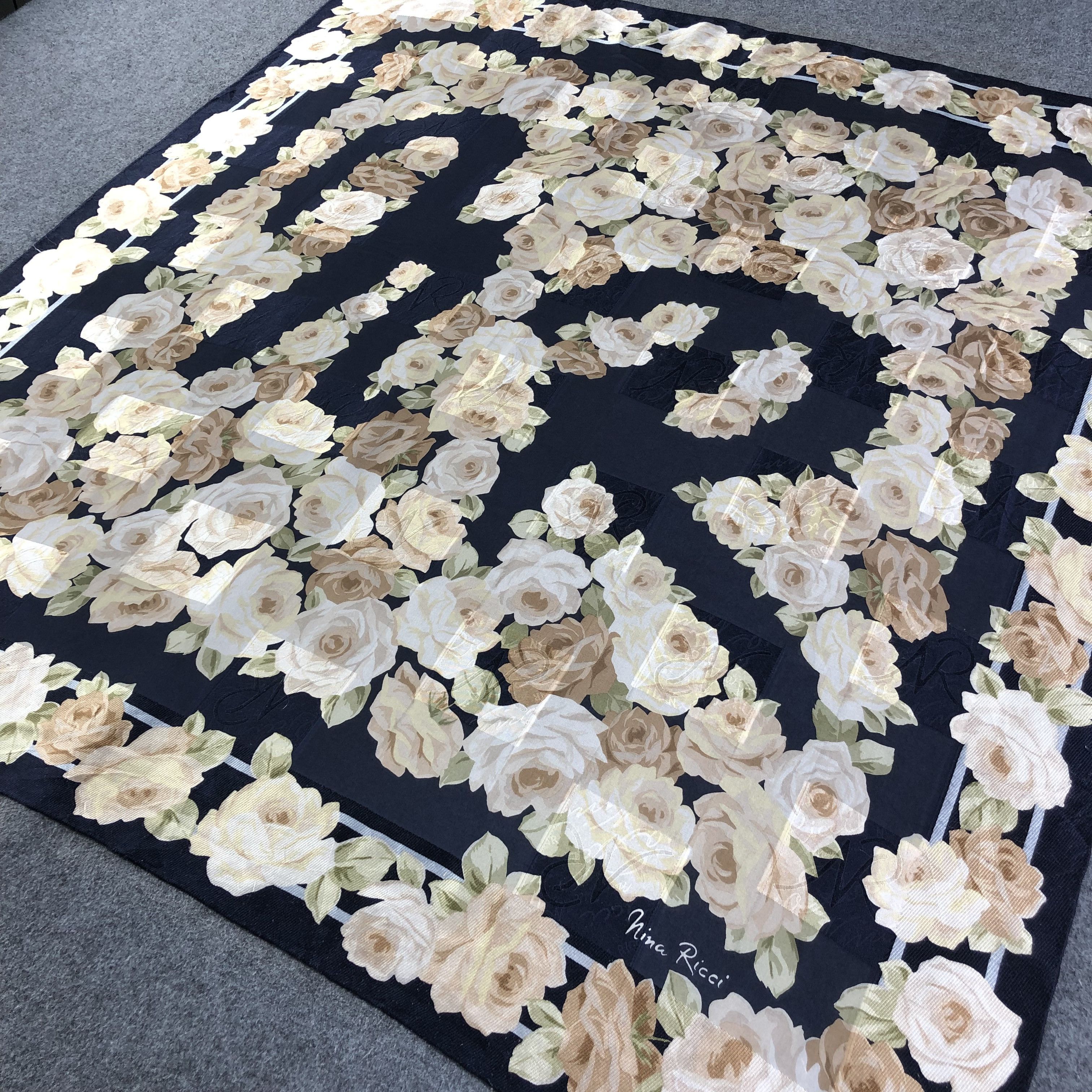 Nina Ricci Vintage Nina Ricci Floral Silk Scarf M827 Size ONE SIZE - 2 Thumbnail