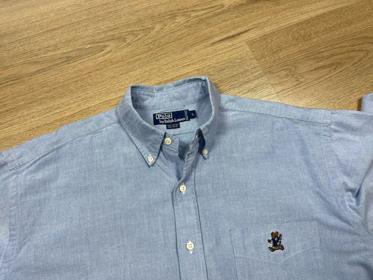 Polo Ralph Lauren Polo Ralph Lauren Bear Oxford Shirt Blue Dutton Sleeve Men’s Size US XXL / EU 58 / 5 - 7 Thumbnail