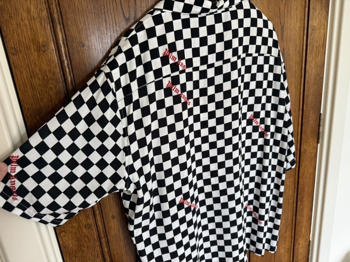 $790 Palm angels checkerboard checker ss hawaiian shirt 52