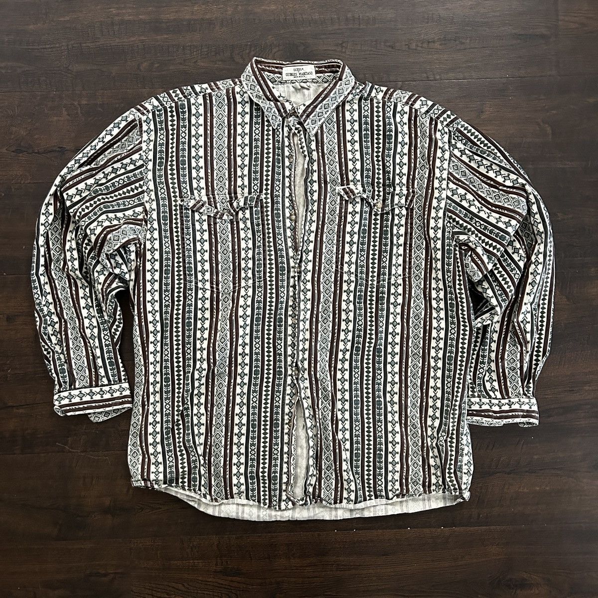 Guess Vintage Guess Georges Marciano Aztec Southwest Button Shirt Size US L / EU 52-54 / 3 - 1 Thumbnail