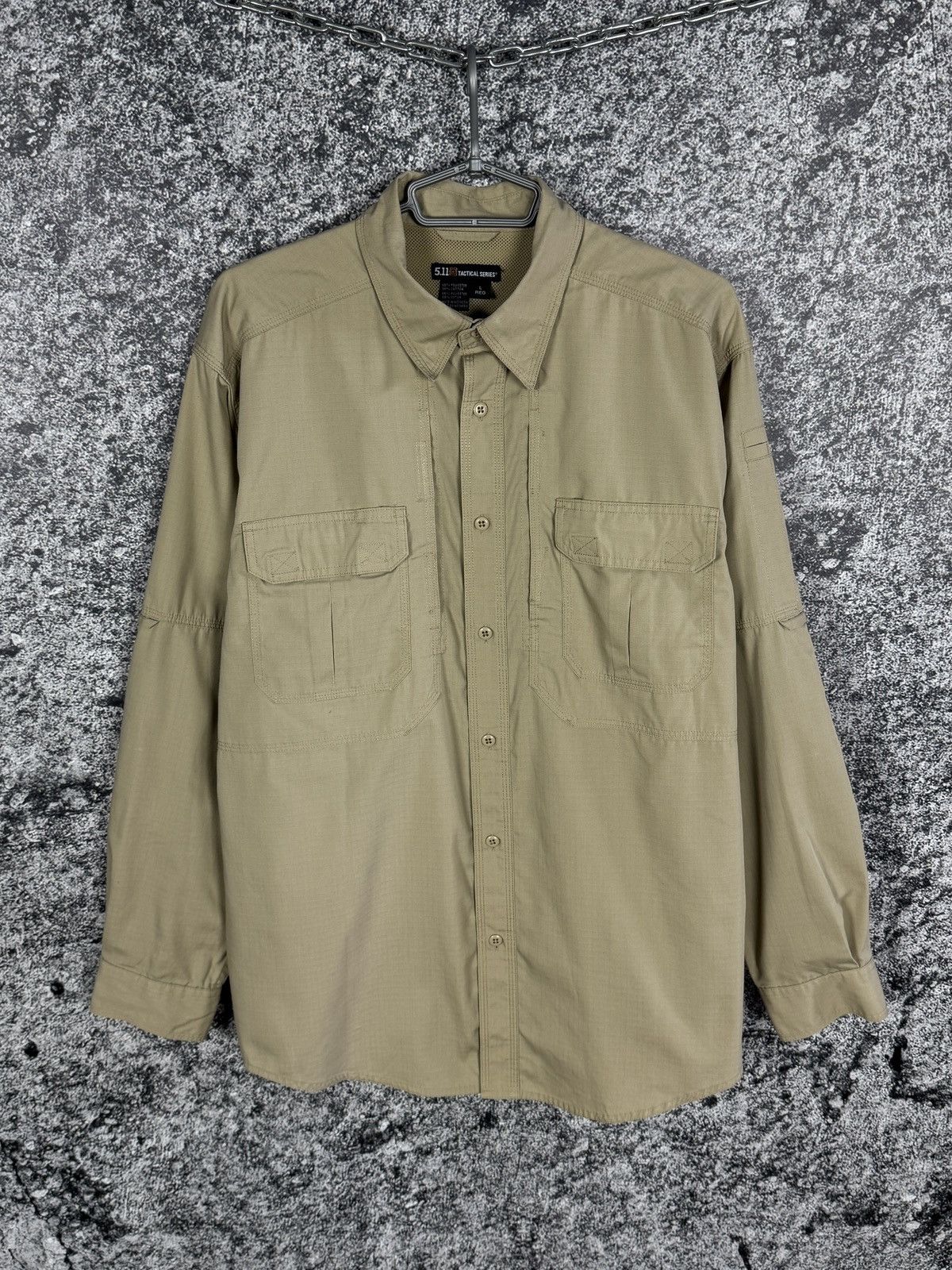 5.11 Mens 5.11 Tactical Series Long Sleeve Shirt Army Button Up Size US L / EU 52-54 / 3 - 1 Thumbnail