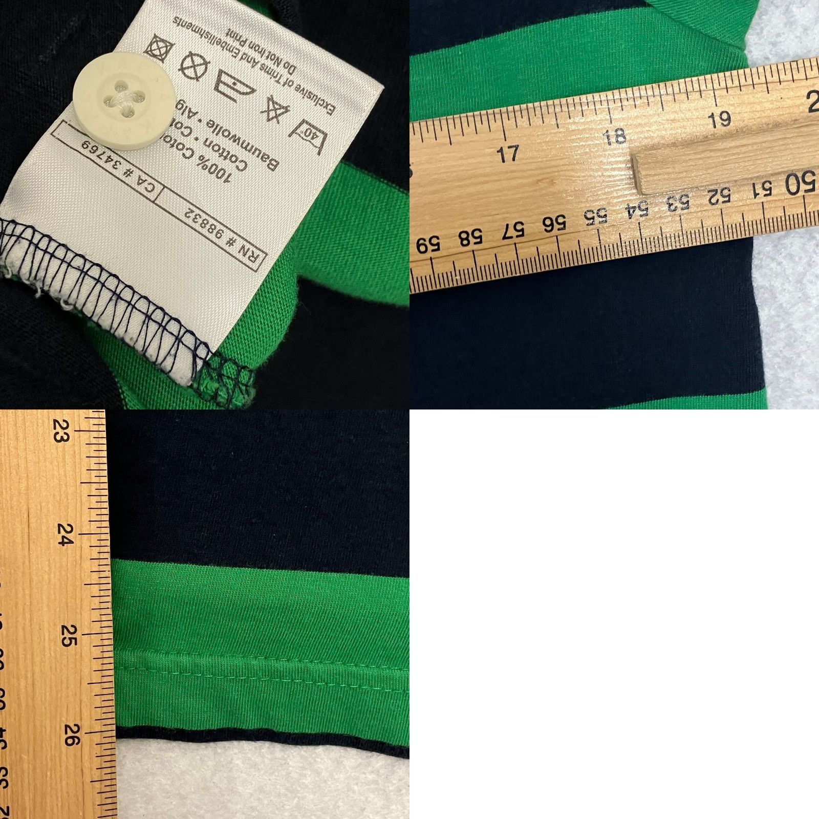 Kappa Kappa Rugby Polo Shirt Mens Medium Green Black Striped Team Athletic 67 Size US M / EU 48-50 / 2 - 8 Thumbnail