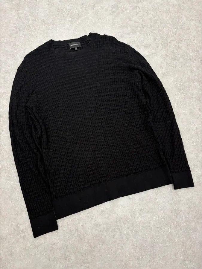 Emporio Armani 2000s Emporio Armani Black Woven Wool Sweater Size US S / EU 44-46 / 1 - 4 Thumbnail