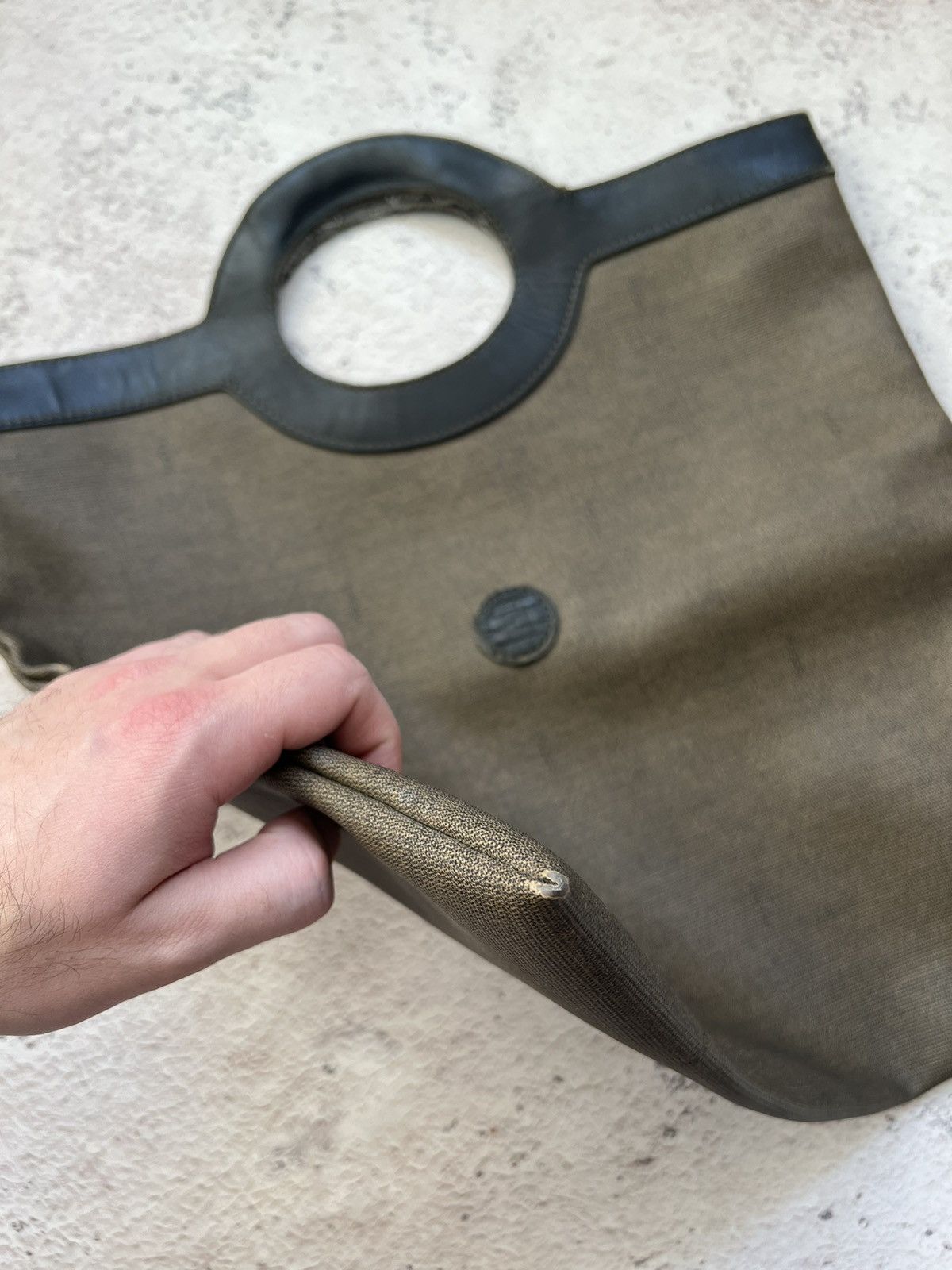 Fendi × Vintage Vintage Fendi Porthole Handle Logo Shopping Tote Size ONE SIZE - 8 Thumbnail