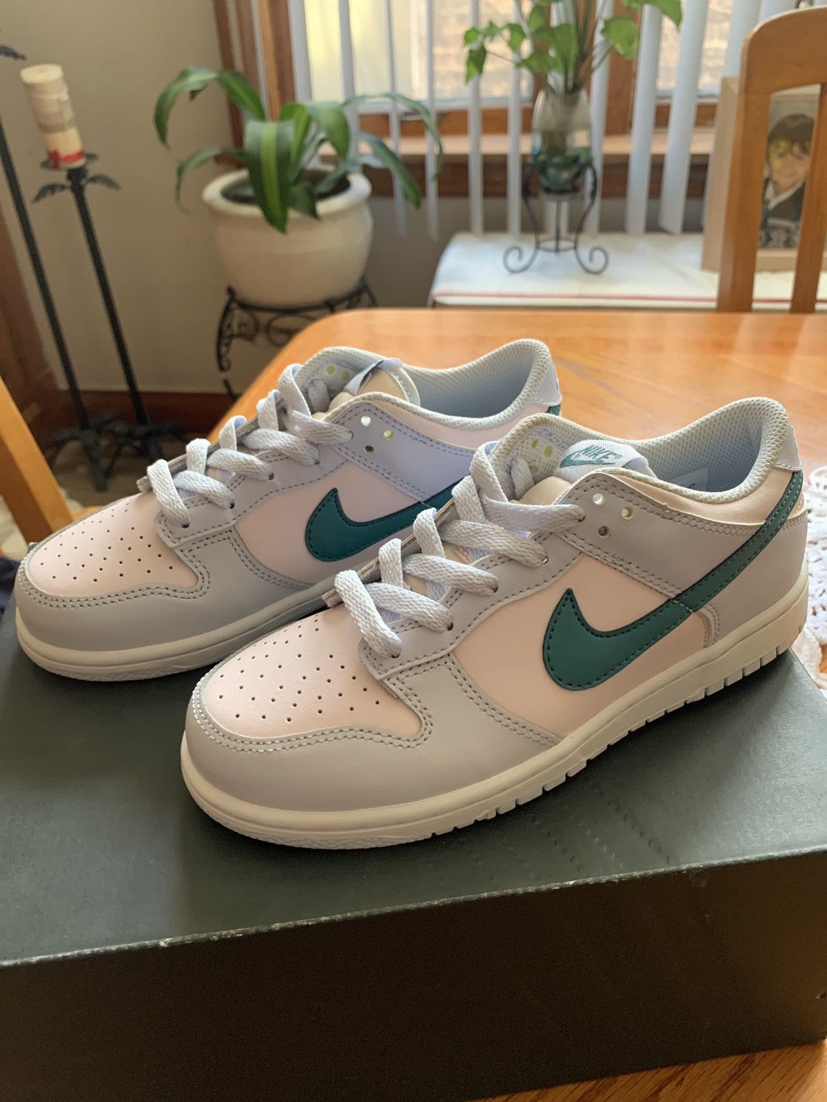 image of Nike Dunk Low Mineral Teal Shoes in Blue, Women's (Size 5)