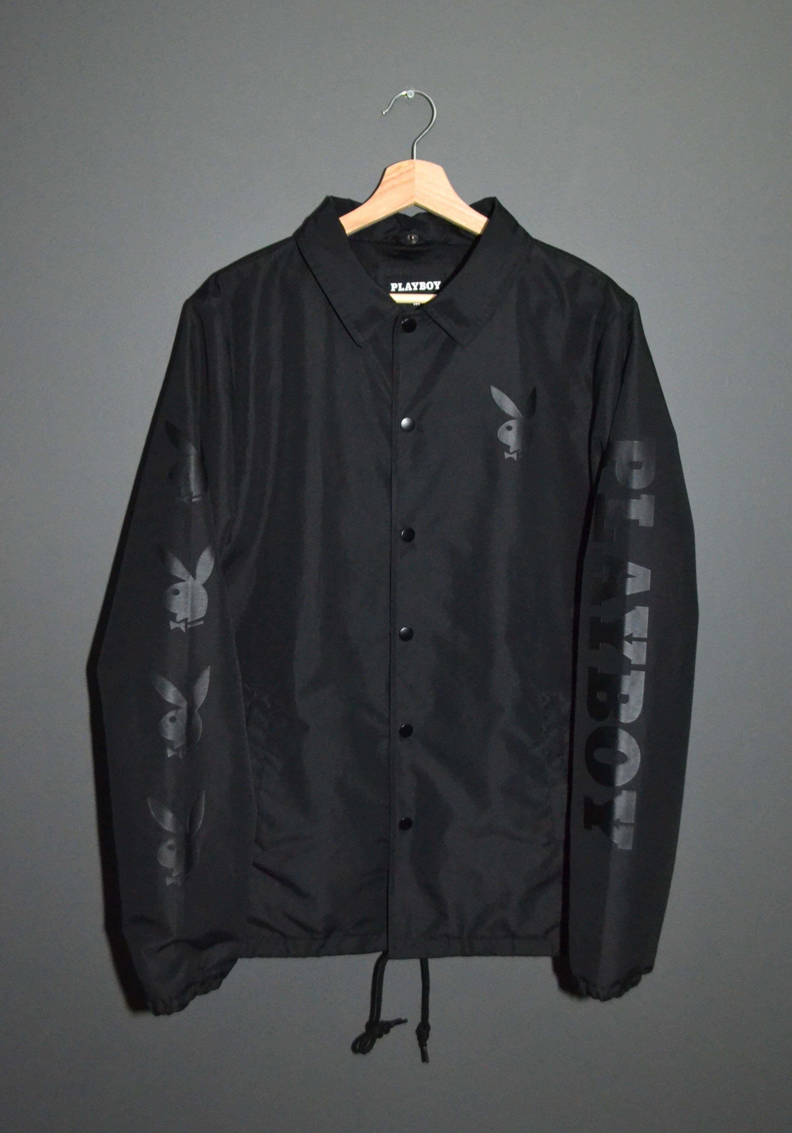 image of Playboy Coach Jacket Logo M Oversize in Black, Men's (Size Medium)