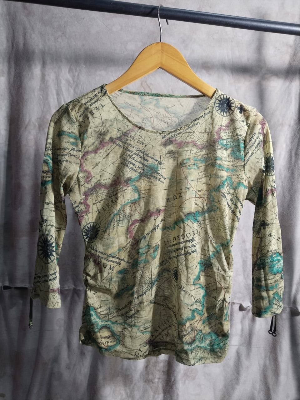 Jean Paul Gaultier 1990s christian audjard atlas print transparent shirt Size S / US 4 / IT 40 - 1 Thumbnail
