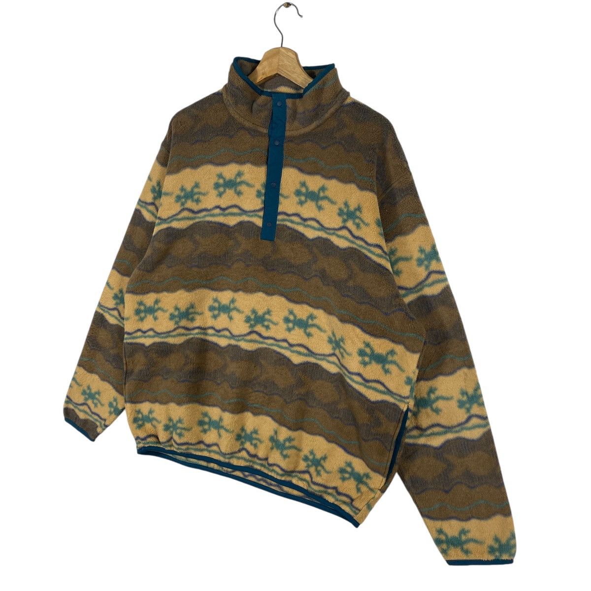 L.L. Bean × Patagonia Vintage L.L. Bean Gecko Printed Stretchable Fleece Size US L / EU 52-54 / 3 - 3 Thumbnail
