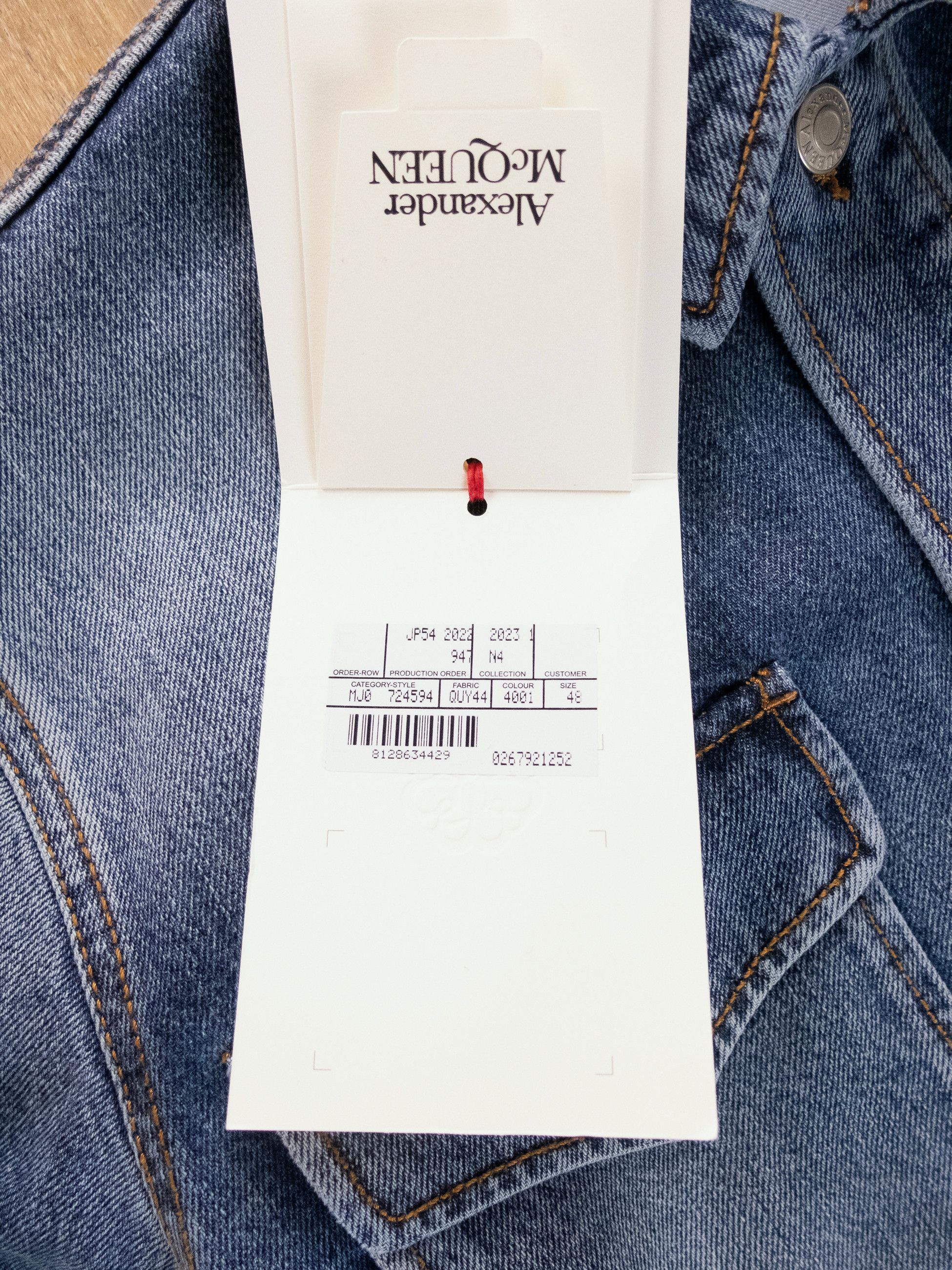 ALEXANDER MCQUEEN embroidered logo blue denim shirt Medium q