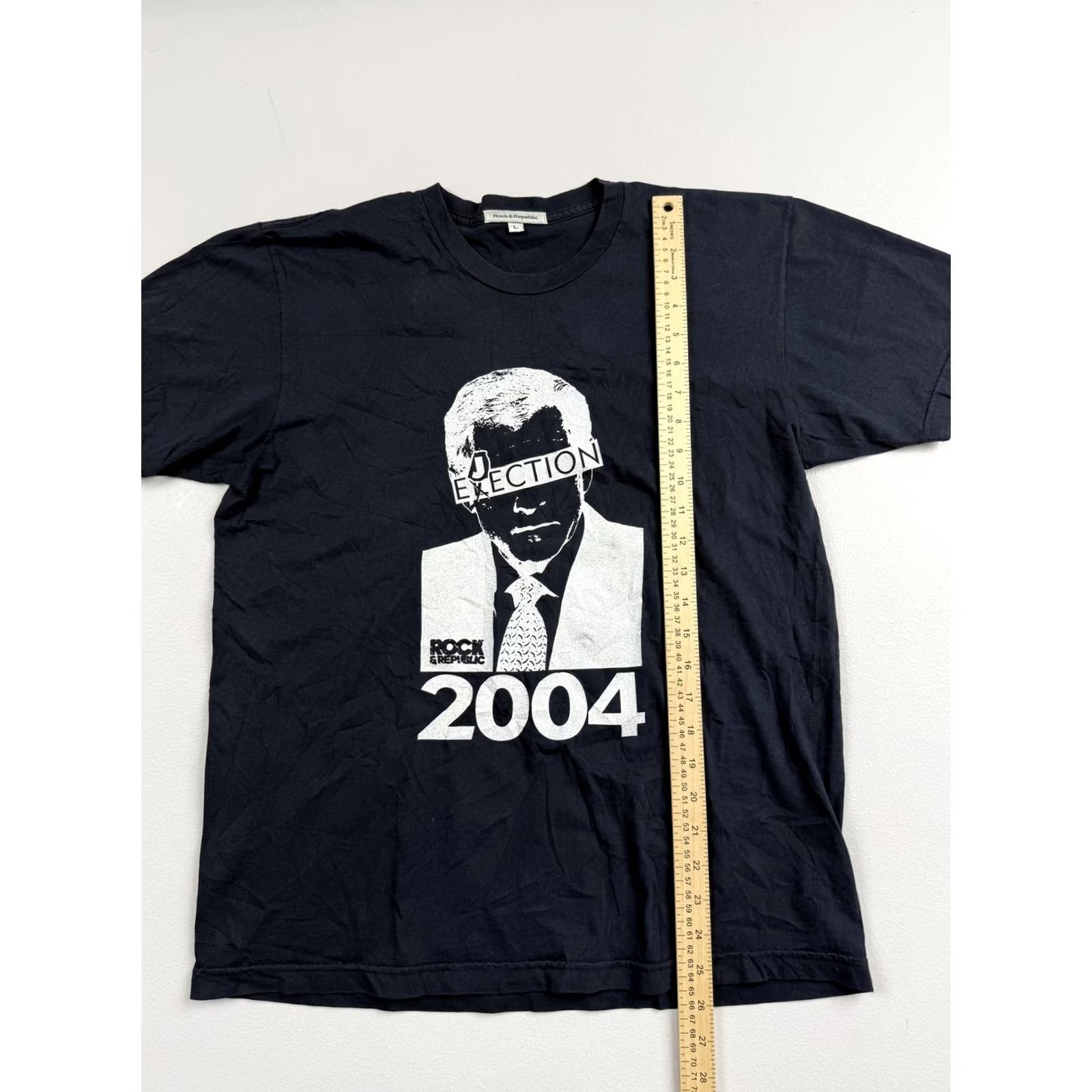 Vintage VINTAGE Rock & Republic Shirt Mens L Black Graphic Short Sleeve 2004 Election Tee Top Size US L / EU 52-54 / 3 - 4 Thumbnail