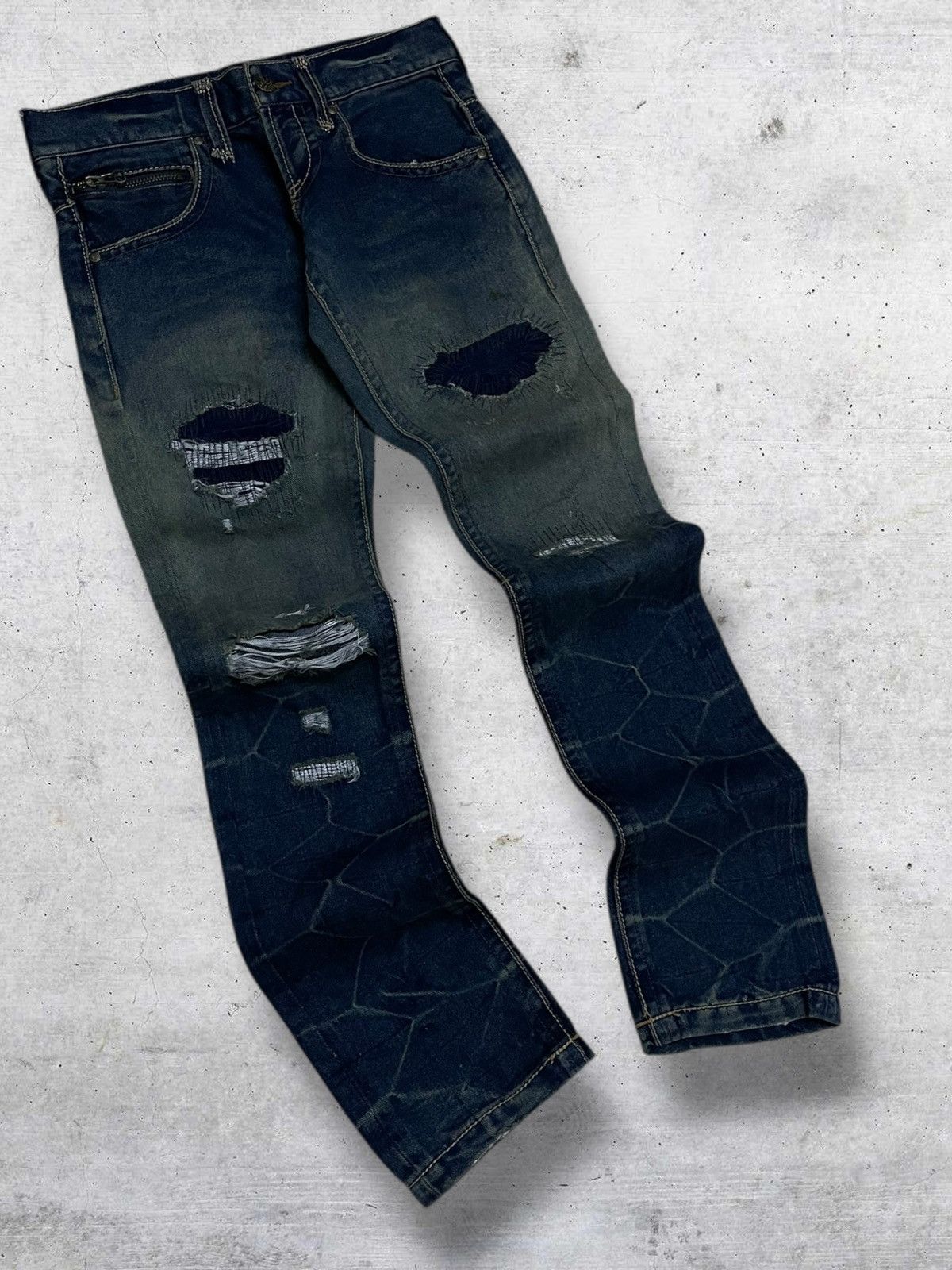 GOSTAR DE FUGA VINTAGE LAGUST SCAB 90S JAPAN DESIGNER RIPPED ROCKSTAR DENIM Size US 30 / EU 46 - 2 Thumbnail