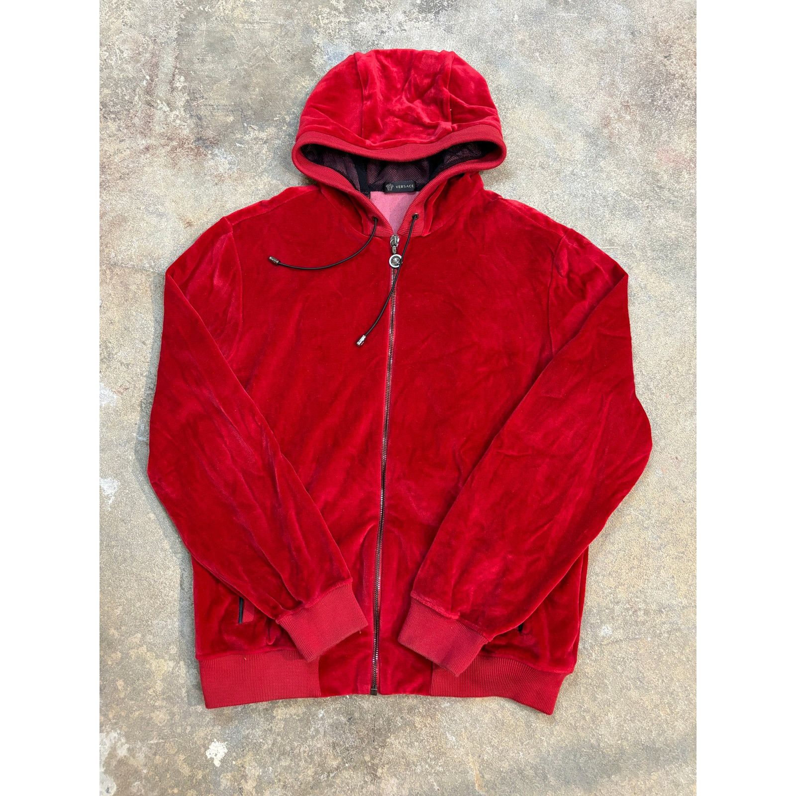 Versace Versace Velour Zip Up Red Used Medium Size US M / EU 48-50 / 2 - 1 Thumbnail