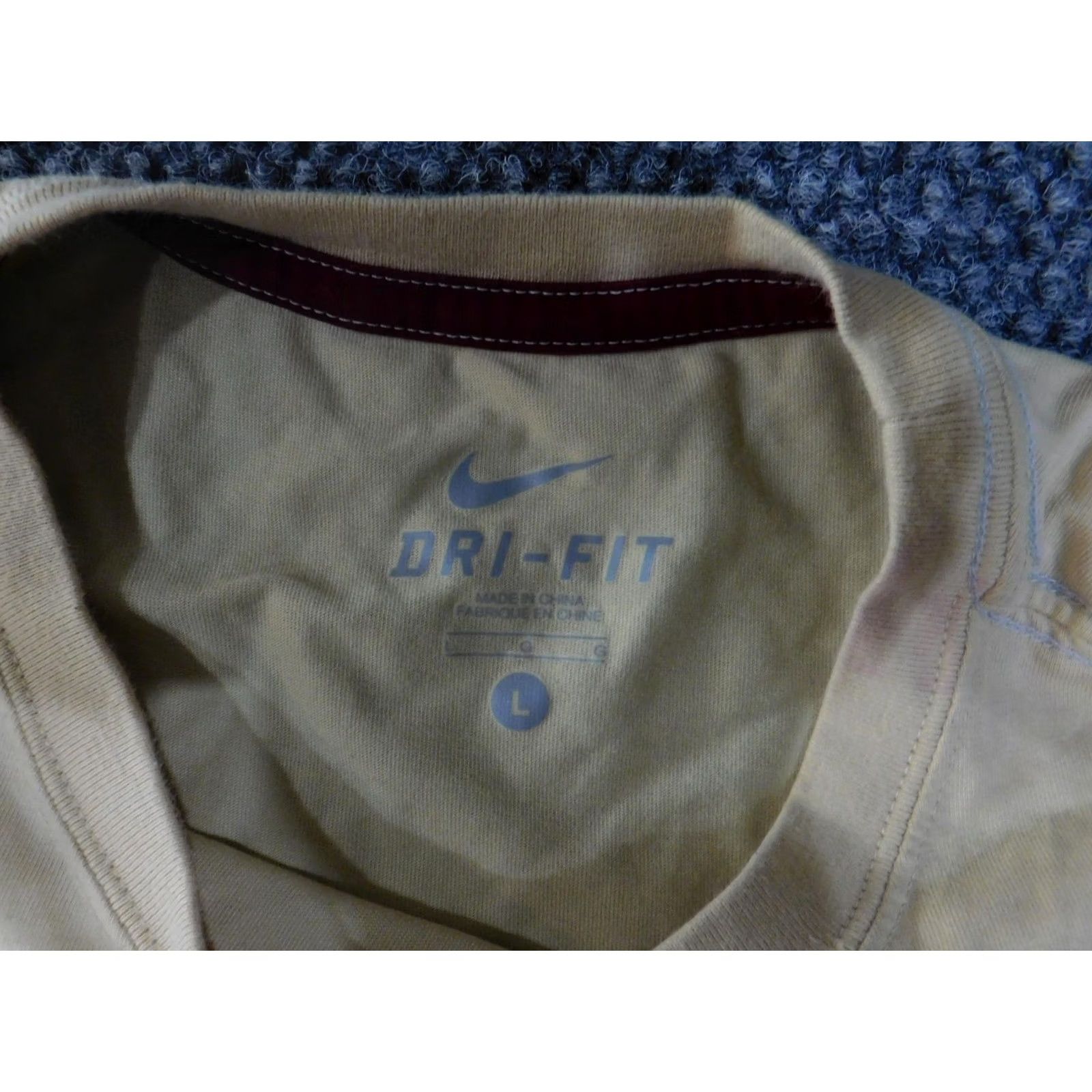 Nike VINTAGE Nike Witness Shirt Mens Large Beige Dri-FIT LeBron James Basketball Tee Stain Size US L / EU 52-54 / 3 - 7 Thumbnail