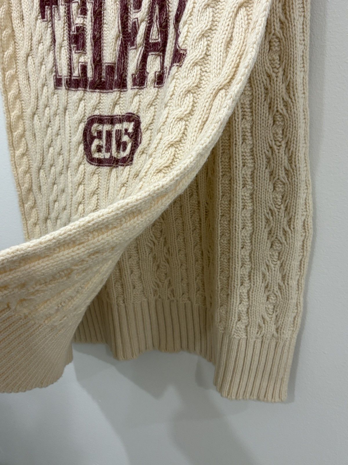 Telfar Telfar SS20 Cable-knit Sideless Turtleneck Sweater Beige Size L / US 10 / IT 46 - 3 Thumbnail