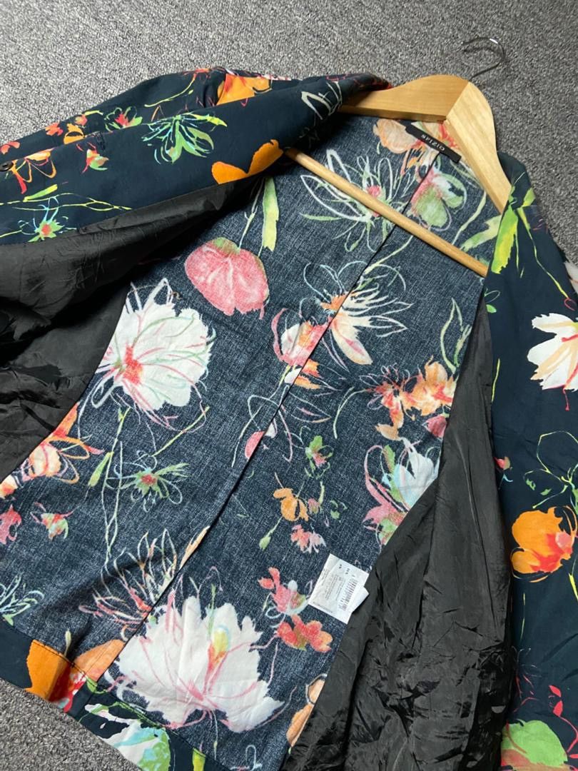 Japanese Brand SFIZIO Brand Floral Abstract Crop Jacket (179) Size XS / US 0-2 / IT 36-38 - 7 Thumbnail