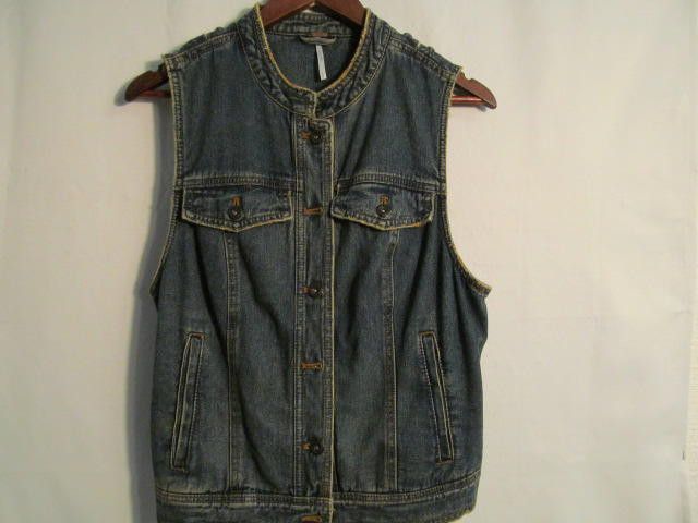 Free People Stylish Denim Vest - Vintage Casual Layering Piece Size M / US 6-8 / IT 42-44 - 1 Thumbnail