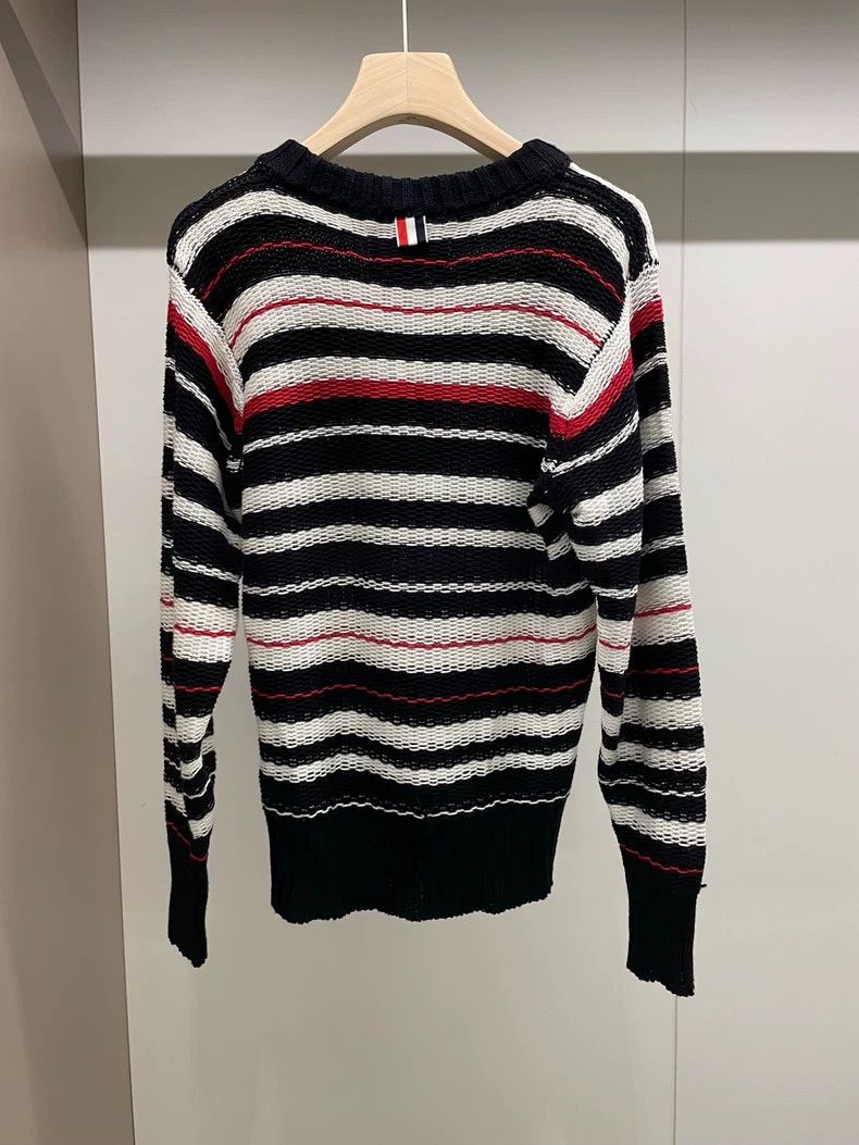 Thom Browne Thom Browne White and black striped cotton sweater Size US M / EU 48-50 / 2 - 2 Thumbnail