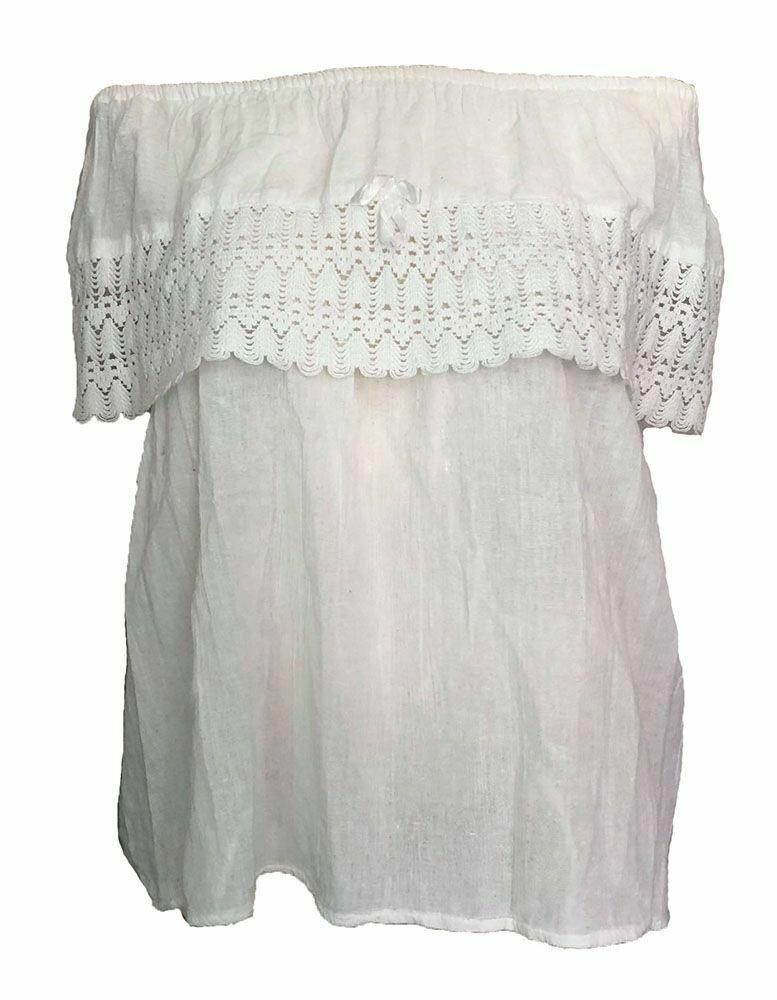 Designer Pre Owned White Hand Made Blouse M Size M / US 6-8 / IT 42-44 - 1 Thumbnail
