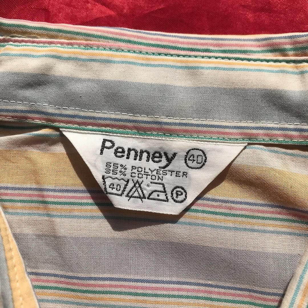 JCPenney × Vintage Vintage 70s Penney Jc Penney Candy Stripes Dagger colar Size US M / EU 48-50 / 2 - 3 Thumbnail