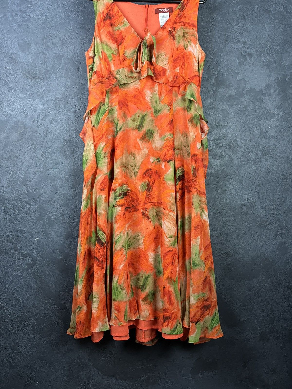 Max Mara RRP800$ Women’s Max Mara Studio Silk Midi Dress Floral Print Size XL / US 12-14 / IT 48-50 - 3 Thumbnail