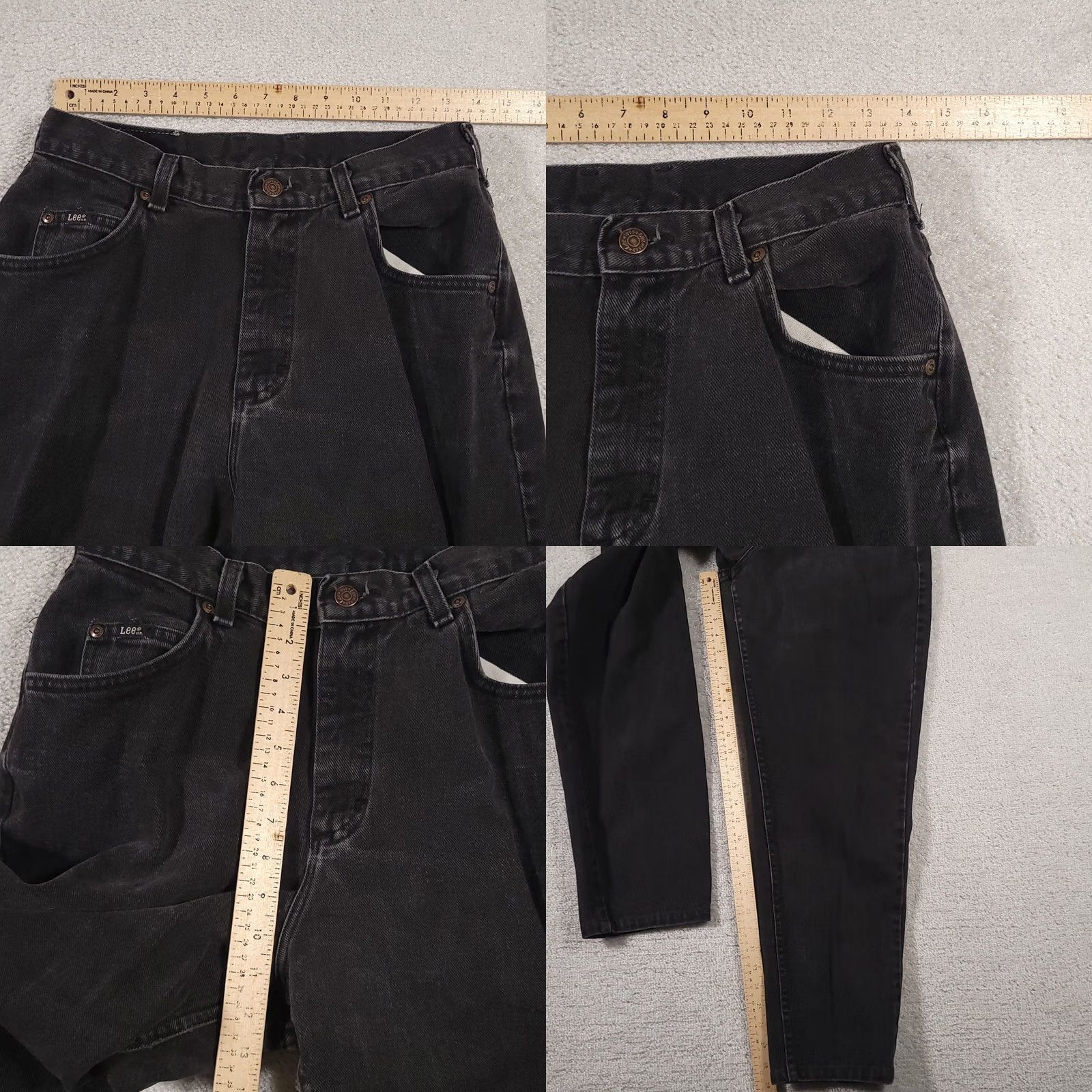 Lee VINTAGE Lee High Rise Denim Mom Jeans Women's 10 Tapered Black USA Made Shirt Size 32" / US 10 / IT 46 - 8 Thumbnail