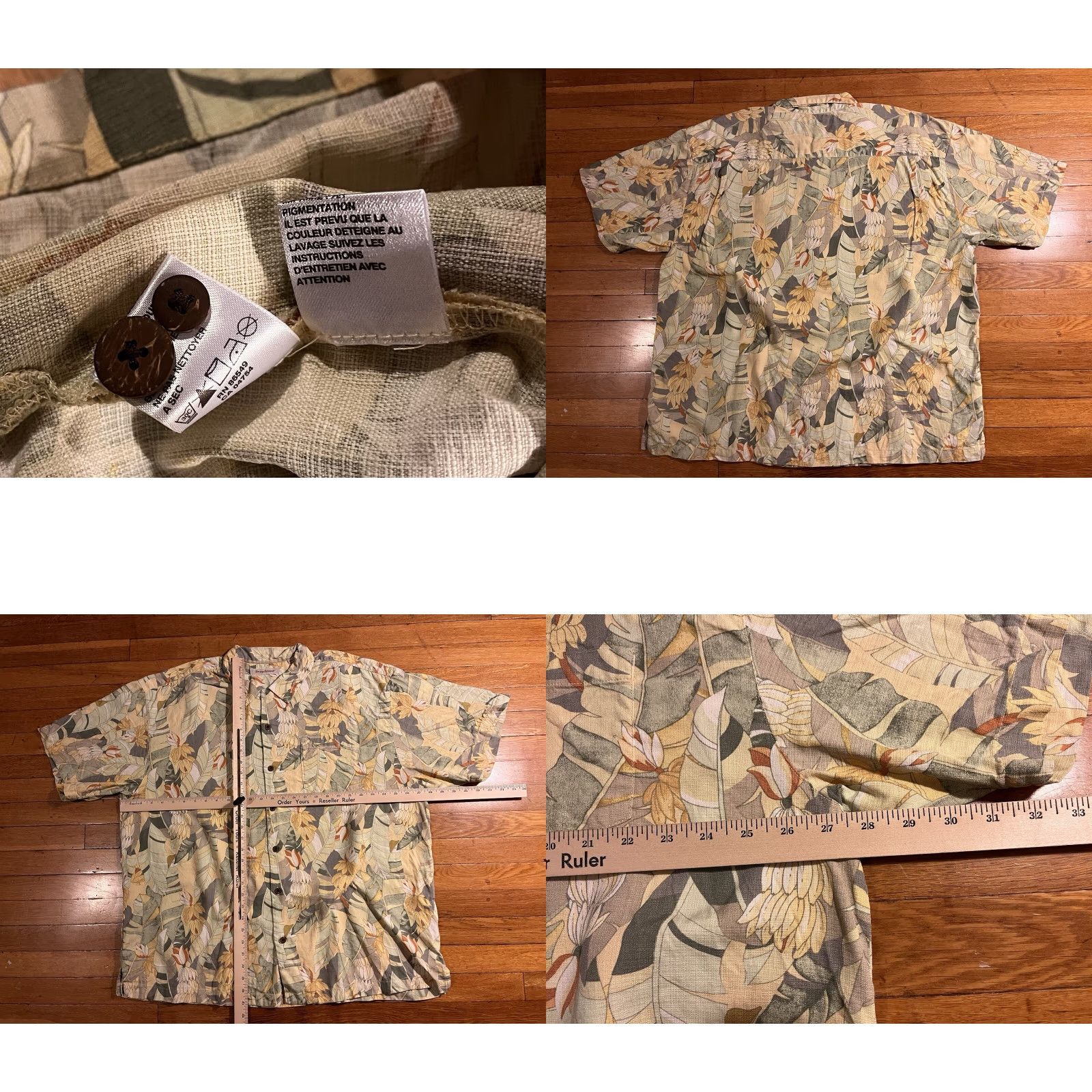 Tommy Bahama VINTAGE: No — Tommy Bahama Floral Palm Frond 100% Silk Hawaiian Camp Shirt Men’s 2XL Green Size US XXL / EU 58 / 5 - 8 Thumbnail