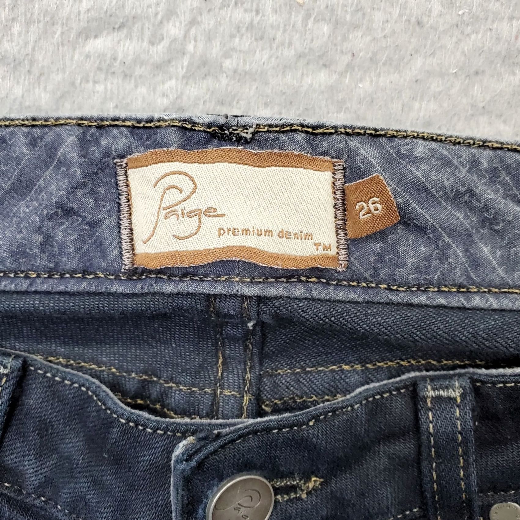 Paige Paige Jeans Womens 26 Blue Premium Denim Stretch Cotton Dark Wash Skinny Leg Shirt? Size 26" / US 2 / IT 38 - 7 Thumbnail
