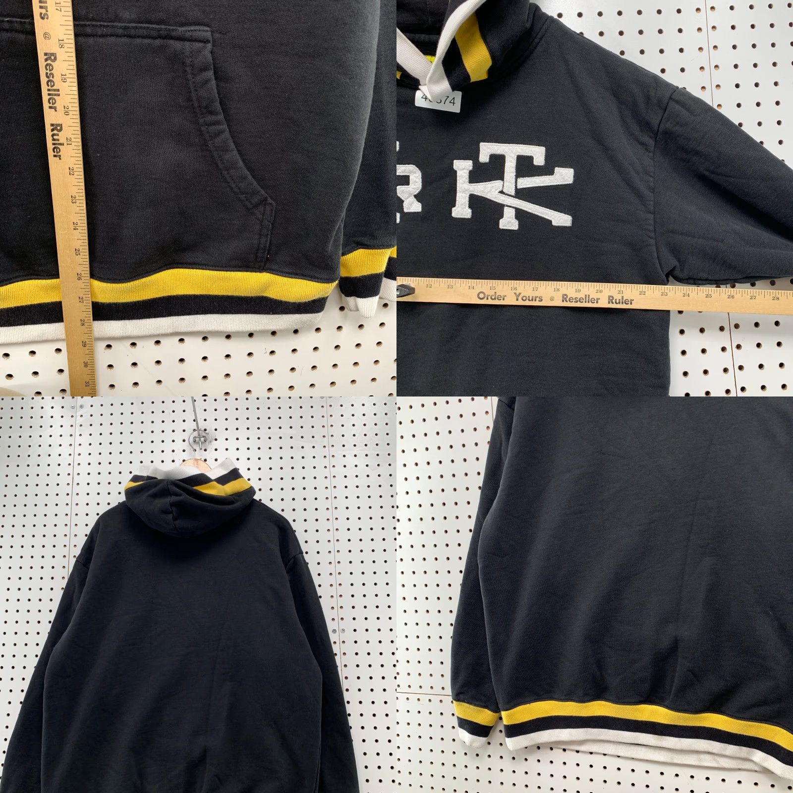 Market Chinatown Market Hoodie Sweatshirt Mens Large Black Yellow Stacked Embroidered Size US L / EU 52-54 / 3 - 9 Thumbnail