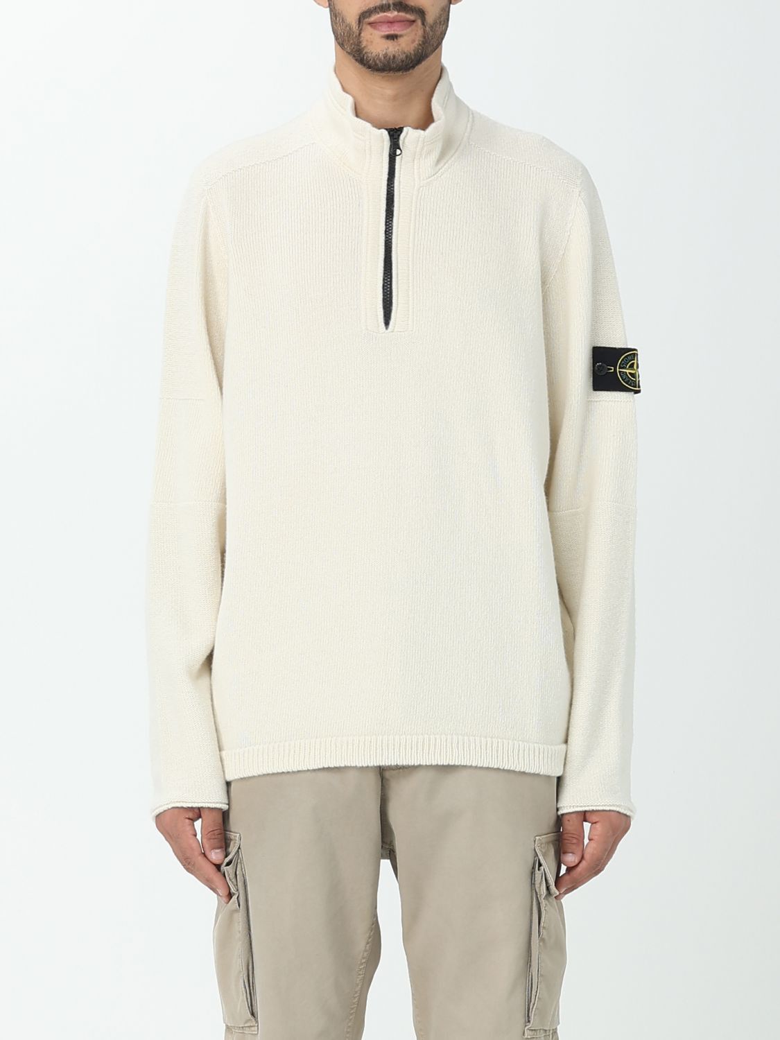 STONE ISLAND High neck Long sleeve knit Sweater tops 6915542A3 beige M