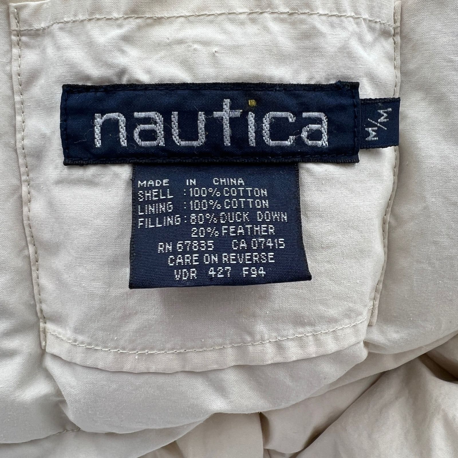 Nautica × Vintage Vintage 80s Nautica Down Puffer Coat Hooded Burgundy Red Size US M / EU 48-50 / 2 - 3 Thumbnail