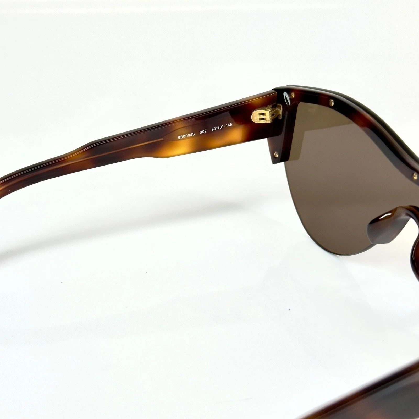 Balenciaga BALENCIAGA BB0004S SKI 0004 Brown Havana Shield Mask 007 Size ONE SIZE - 2 Thumbnail