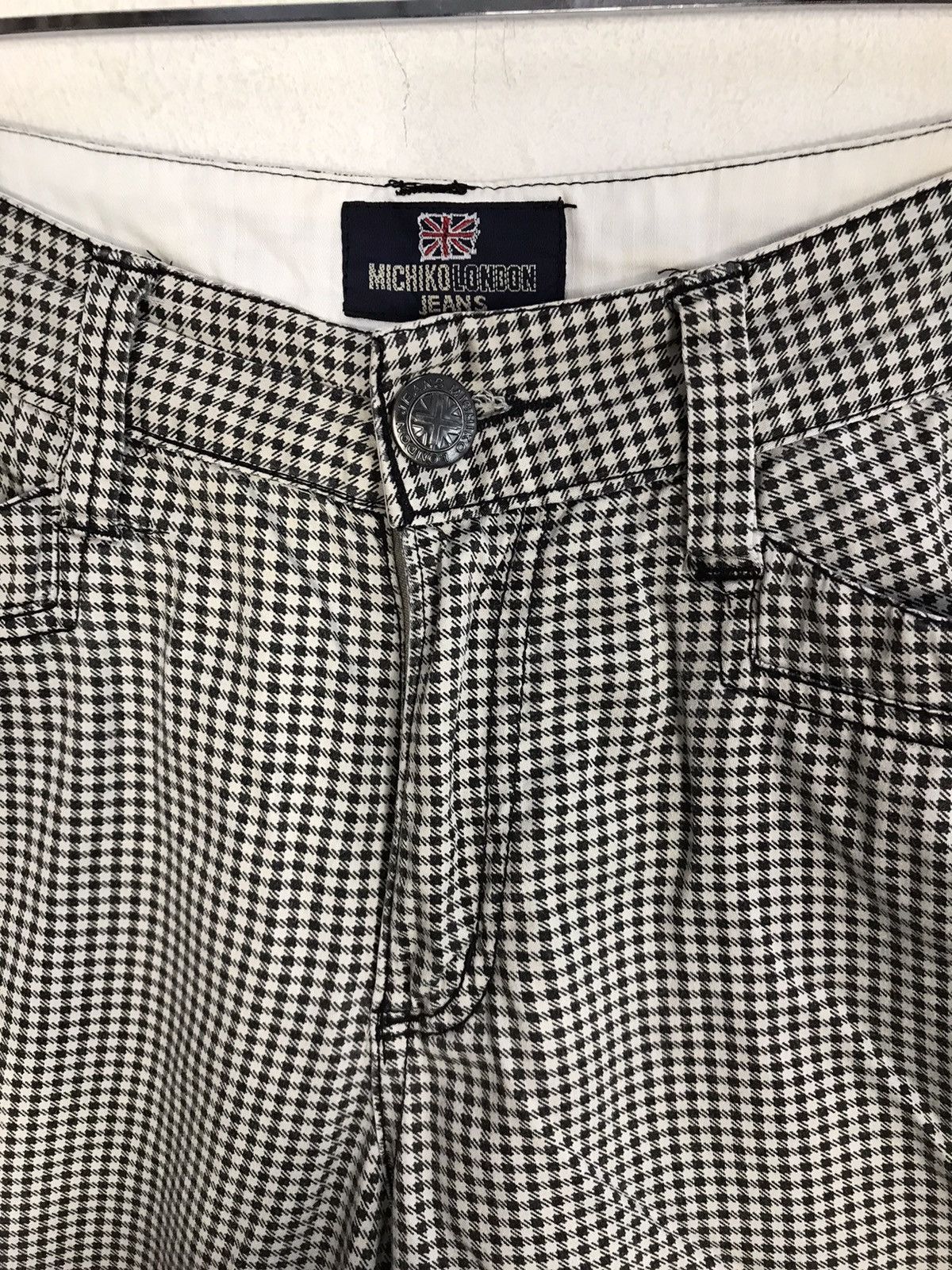 Japanese Brand × Vintage Michiko London Jeans Design Plaid Zipper Short Pants Size US 30 / EU 46 - 7 Thumbnail