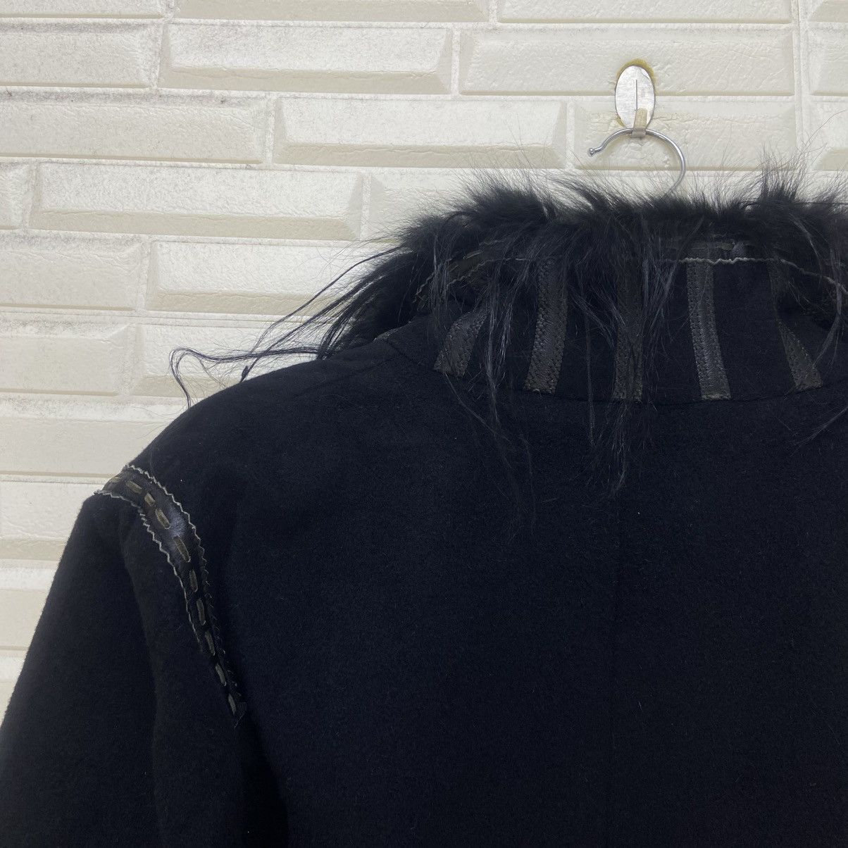 Japanese Brand Japanese Brand Blue Fox Fur Lamb Leather Wool Coat Size M / US 6-8 / IT 42-44 - 18 Thumbnail